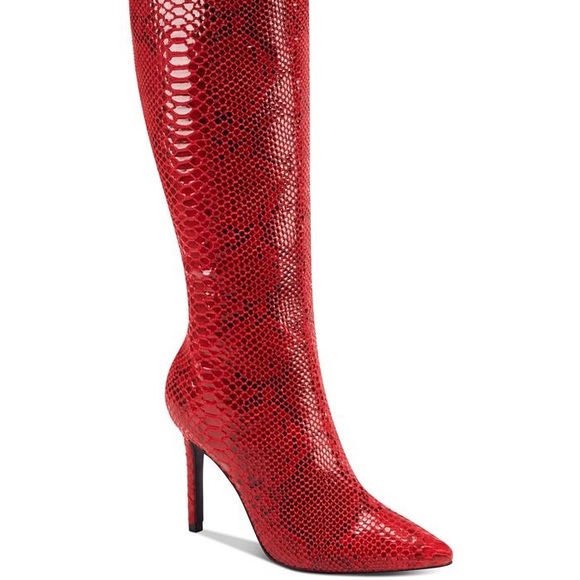 BRAND NEW INC Rajel red snake print boots - Picture 4 of 8